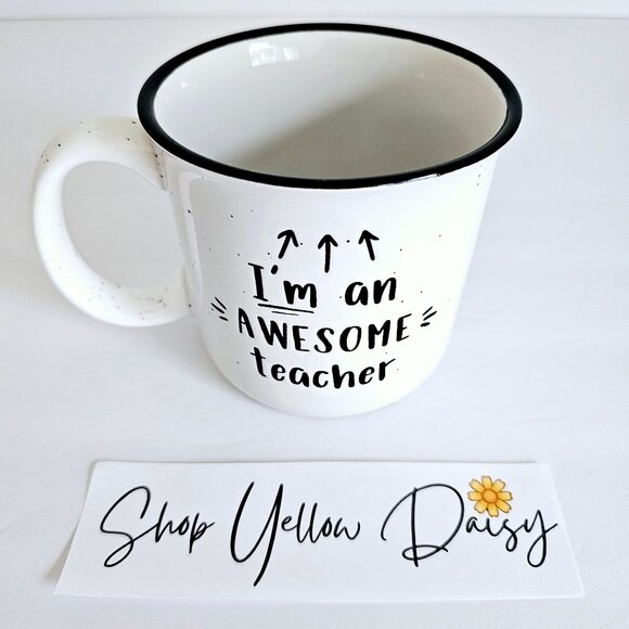 Teacher Appreciation Coffee Mug Ceramic 4" Im‎ An Awesome Teacher Gift~F184.1 - Picture 1 of 7